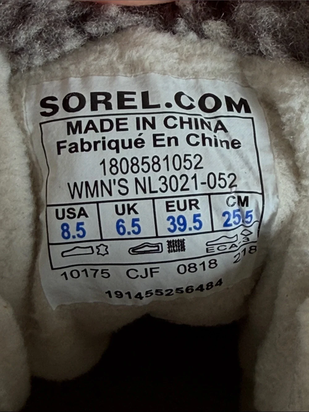 Sorel Joan Of Arctic Wedge II Women Gray NL3021-052 Shearling Snow Boot Size 8.5